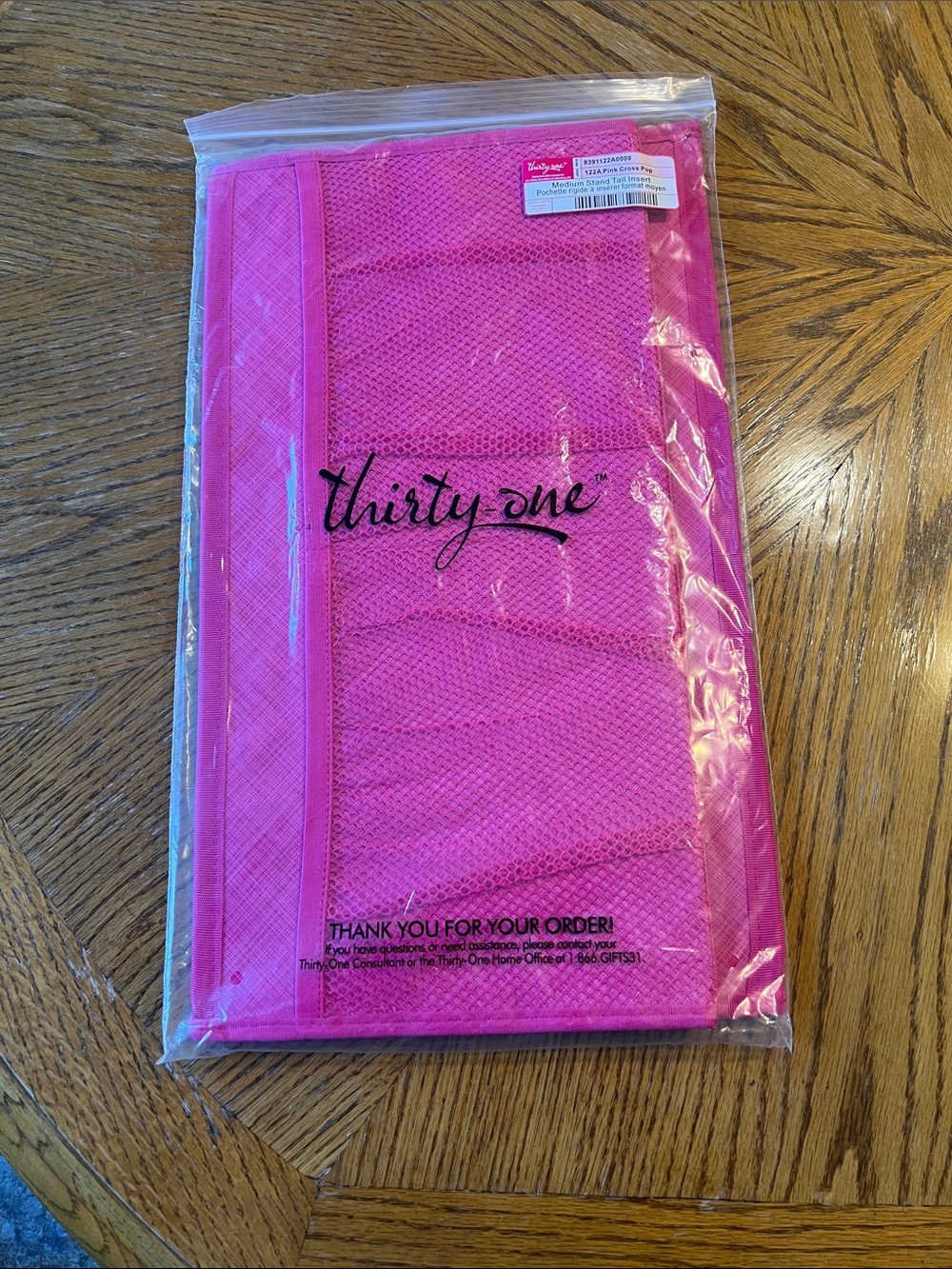 thirty-one Hot Pink stand tall insert for medium tote